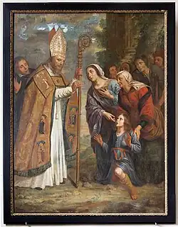 Blasius geneest een kind (Antoon van den Heuvel, 1666)