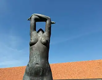 Vrouw die naar de zon kijkt