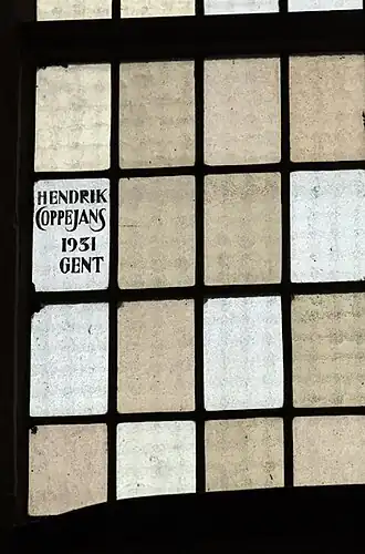 Signatuur van Coppejans (1931) in de Onze-Lieve-Vrouw-van-de-berg-Karmelkerk (Berchem)