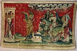 De vijfde en zesde schaal over de troon en de Eufraat