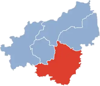 Ligging van de gemeente binnen de powiat