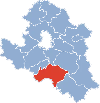 Ligging van de gemeente binnen de powiat