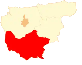 Ligging van de gemeente binnen de powiat