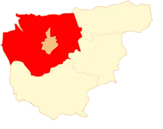 Ligging van de gemeente binnen de powiat