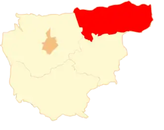 Ligging van de gemeente binnen de powiat