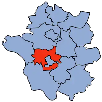 Ligging van de gemeente binnen de powiat