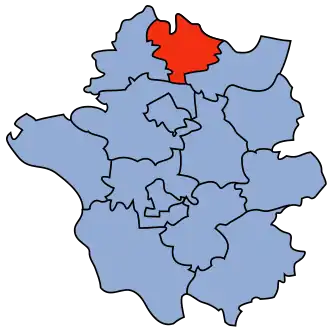 Ligging van de gemeente binnen de powiat