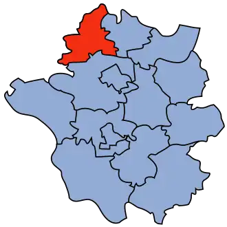 Ligging van de gemeente binnen de powiat