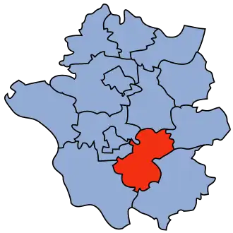 Ligging van de gemeente binnen de powiat