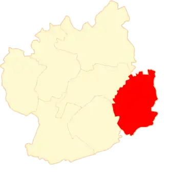 Ligging van de gemeente binnen de powiat