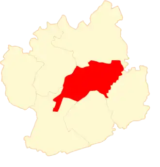 Ligging van de gemeente binnen de powiat