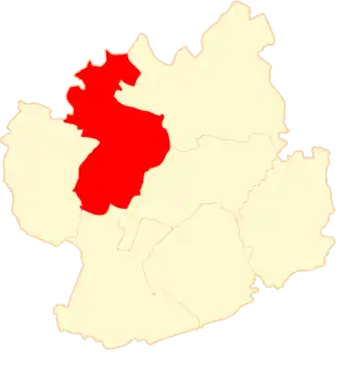 Ligging van de gemeente binnen de powiat