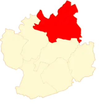 Ligging van de gemeente binnen de powiat