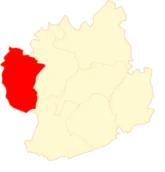 Ligging van de gemeente binnen de powiat