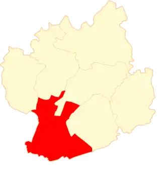 Ligging van de gemeente binnen de powiat