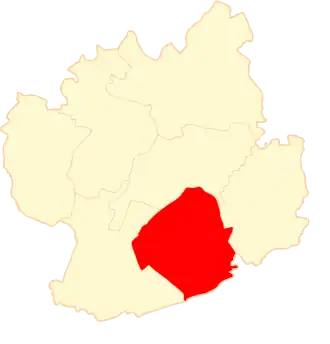 Ligging van de gemeente binnen de powiat