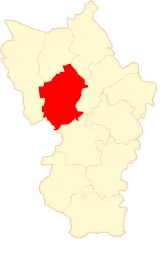 Ligging van de gemeente binnen de powiat