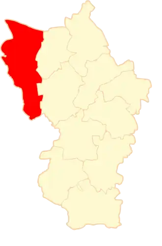 Ligging van de gemeente binnen de powiat