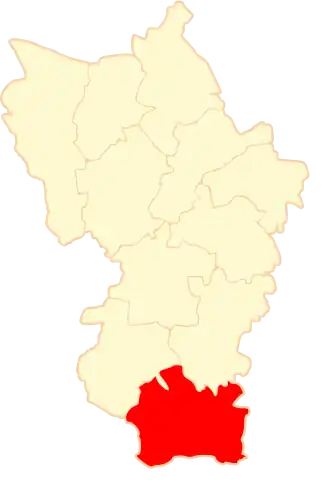 Ligging van de gemeente binnen de powiat