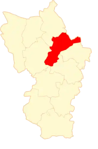 Ligging van de gemeente binnen de powiat