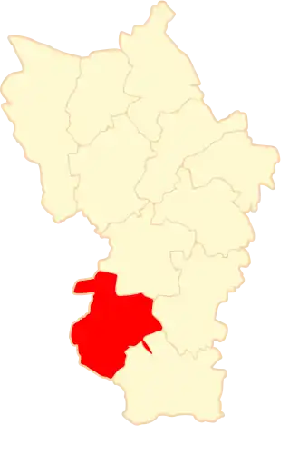 Ligging van de gemeente binnen de powiat