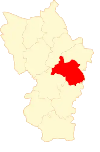 Ligging van de gemeente binnen de powiat