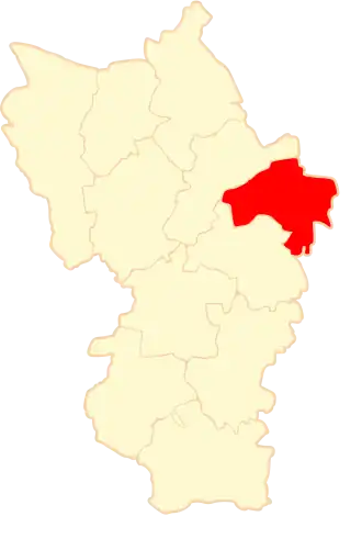 Ligging van de gemeente binnen de powiat