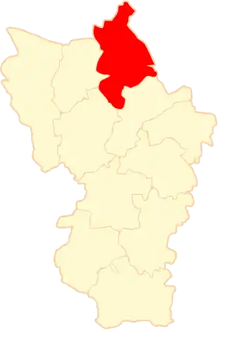 Ligging van de gemeente binnen de powiat