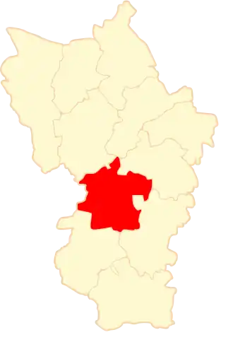 Ligging van de gemeente binnen de powiat