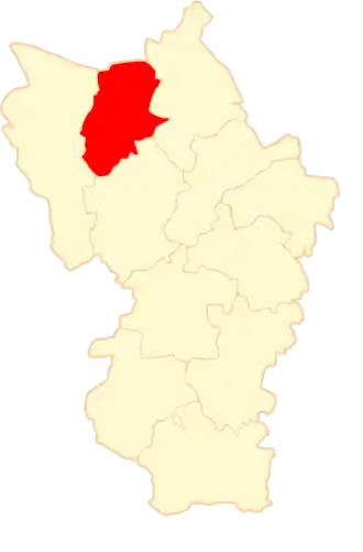 Ligging van de gemeente binnen de powiat