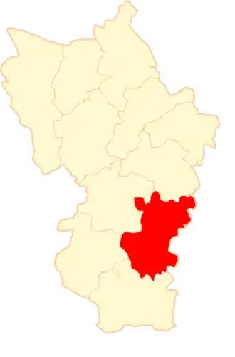 Ligging van de gemeente binnen de powiat