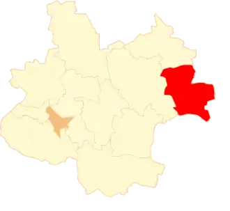 Ligging van de gemeente binnen de powiat