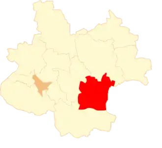 Ligging van de gemeente binnen de powiat