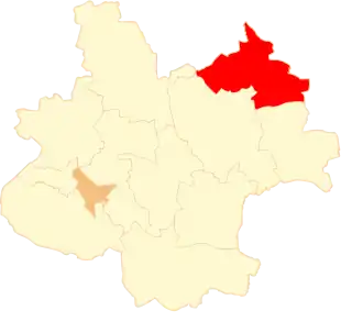 Ligging van de gemeente binnen de powiat