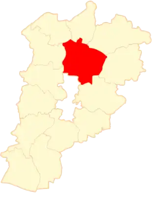 Ligging van de gemeente binnen de powiat