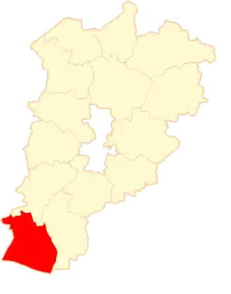 Ligging van de gemeente binnen de powiat