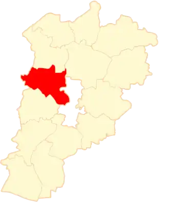 Ligging van de gemeente binnen de powiat