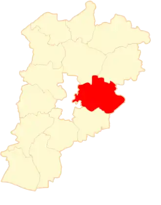 Ligging van de gemeente binnen de powiat