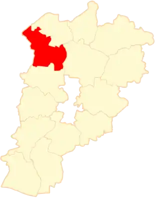 Ligging van de gemeente binnen de powiat