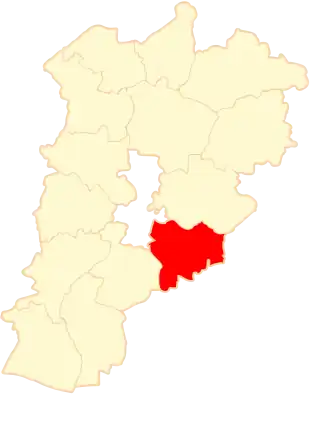 Ligging van de gemeente binnen de powiat