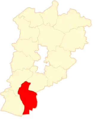 Ligging van de gemeente binnen de powiat