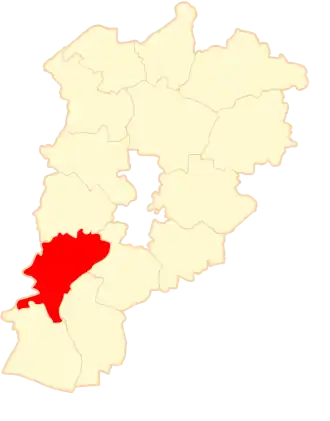 Ligging van de gemeente binnen de powiat