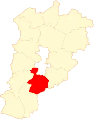 Ligging van de gemeente binnen de powiat