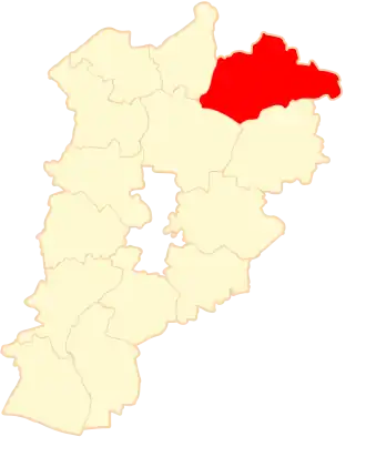 Ligging van de gemeente binnen de powiat