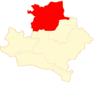 Ligging van de gemeente binnen de powiat