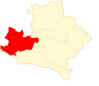 Ligging van de gemeente binnen de powiat