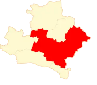 Ligging van de gemeente binnen de powiat