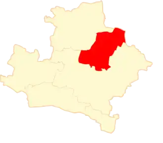 Ligging van de gemeente binnen de powiat