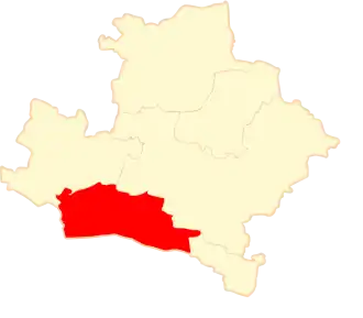 Ligging van de gemeente binnen de powiat