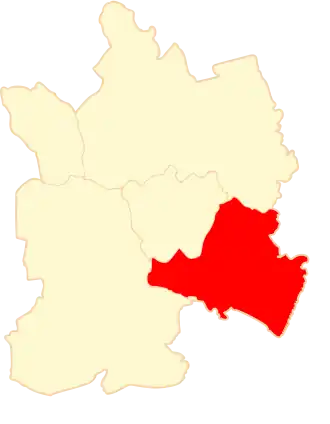 Ligging van de gemeente binnen de powiat